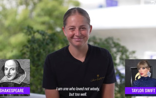 Video: Ostapenko izvēlas starp Viljamu Šekspīru un Teilori Sviftu