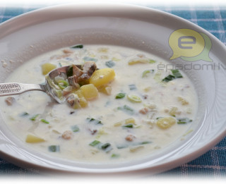Fotorecepte: Piena zupa ar kartupeļiem un siļķi