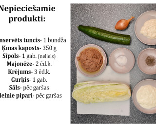 Fotorecepte: Tunča salāti ar ķīnas kāpostu