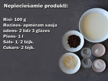 Fotorecepte: Rīsu piena zupa soli pa solim