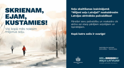 Sabiedrības integrācijas fonds aicina iesaistīties izaicinājumā “Miljoni soļu Latvijai”
