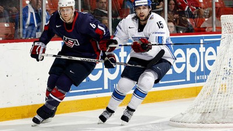 ASV un Somija tikās savā starpā arī 2008. gada 
pasaules čempionāta ceturtdaļfinālā. Foto: IIHF