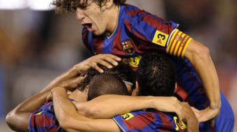 "Barcelona" futbolistu prieki
Foto: AFP