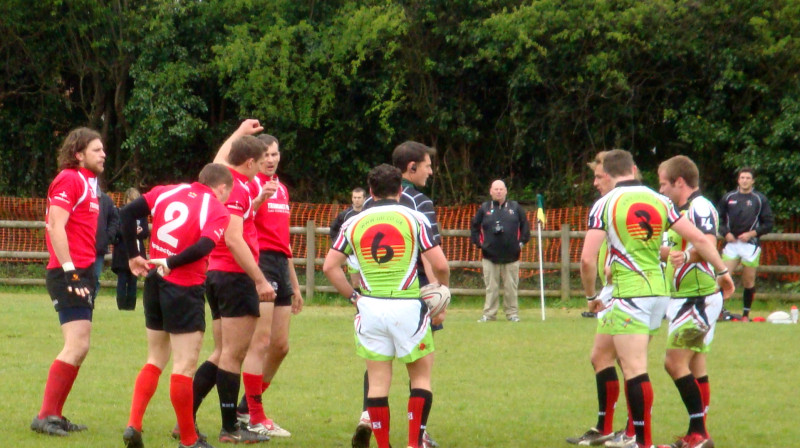 "Transact Pro" regbisti (sarkanajās formās)
Foto: miesnieki-rugby.lv
