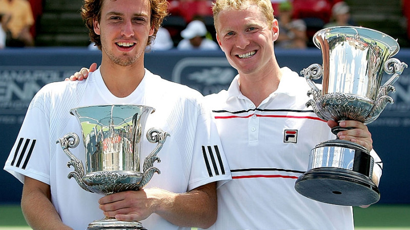 Ernests Gulbis un Dmitrijs Tursunovs pērn pēc Indianapolisas ATP dubultspēļu titula iegūšanas
Foto: AFP/Scanpix