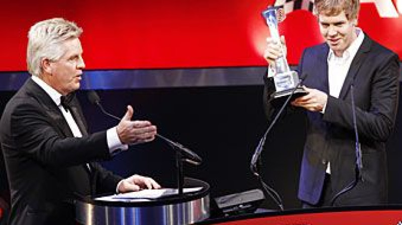 Sebastians Fetels saņem "Autosport Awards" balvu
Foto: www.autosport.com