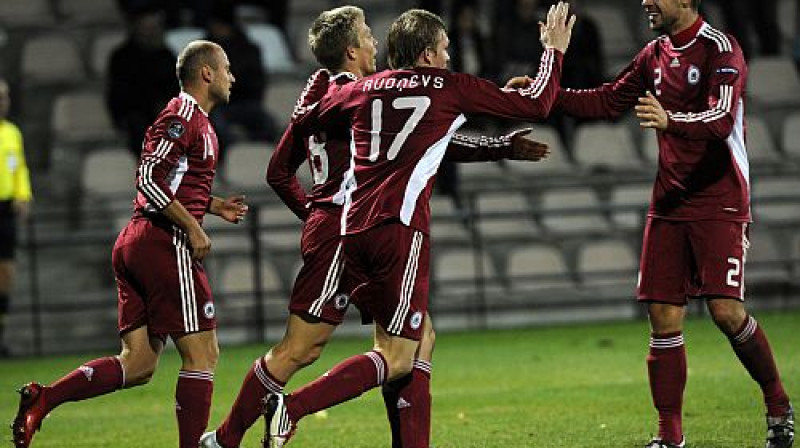 Latvijas izlases futbolisti
Foto: Romāns Kokšarovs, Sporta Avīze, f64