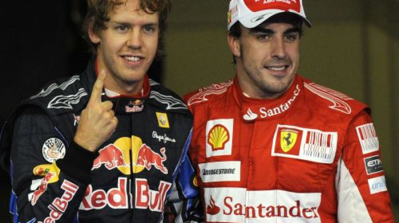 Iespējams, kādu dienu Sebastians Fetels un Fernando Alonso būs komandas biedri
Foto: AFP/Scanpix