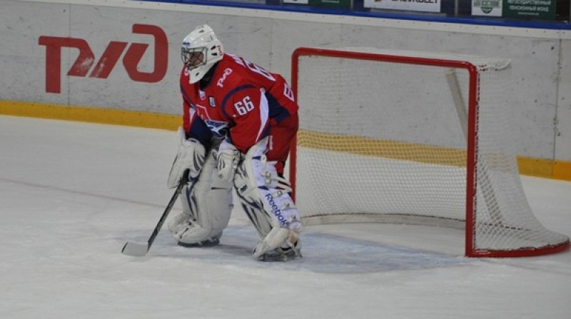 Atjaunotās Jaroslavļas ''Lokomotiv'' komandas vārtsargs Ņikita Ložkins.