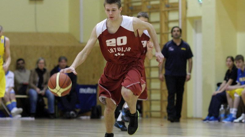 Latvijas U16 izlases spēlētājs Ričards Melderis.
Foto: basket.ee
