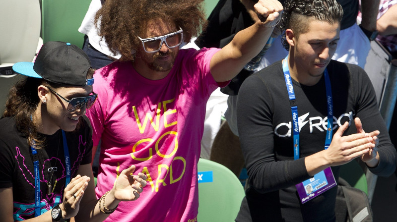 Viktorijas Azarenkas komanda ar galveno fanu RedFoo priekšgalā
Foto: Professional Sport/Scanpix