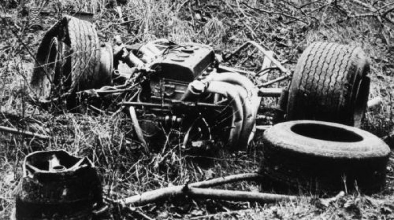 Dž.Klarka mašīna pēc traģiskās avārijas 1968. gadā
Foto: planetf1.com