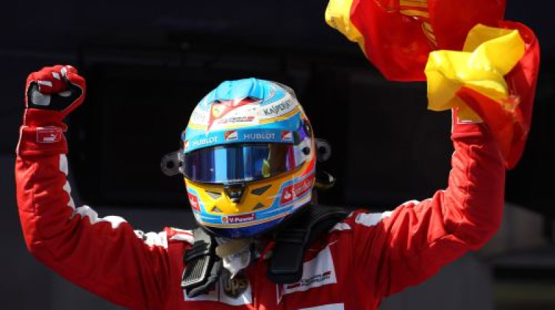 Alonso pēc uzvaras Spānijas GP
Foto: Digitale/Scanpix