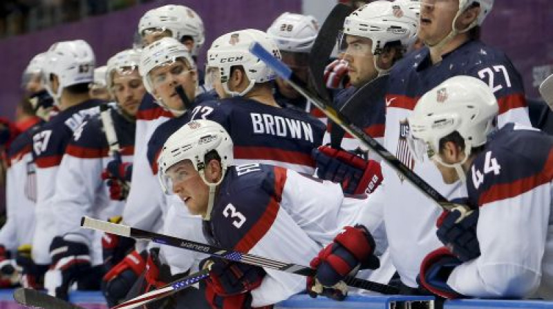 Amerikas hokejisti pēc zaudējuma pusfinālā
Foto: AP/Scanpix