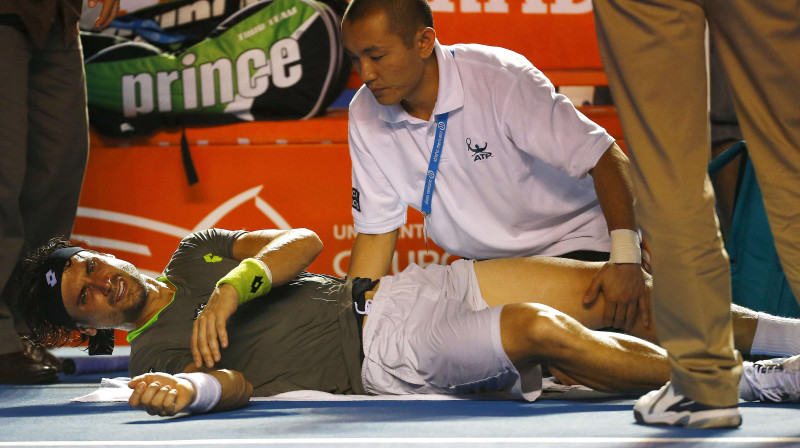 Davids Ferers Akapulko turnīru noslēdza ar pamatīgām sāpēm un izstāšanos
Foto: AFP/Scanpix