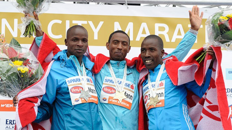 Vīnes maratona uzvarētāji 
Foto: vienna-marathon.com