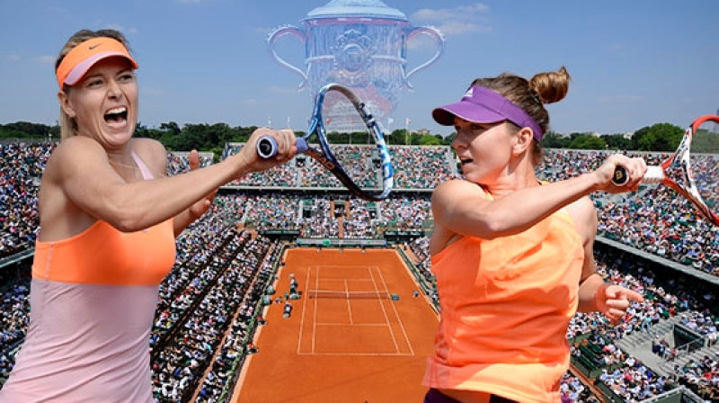 Marija Šarapova un Simona Halepa
Foto: http://www.rolandgarros.com