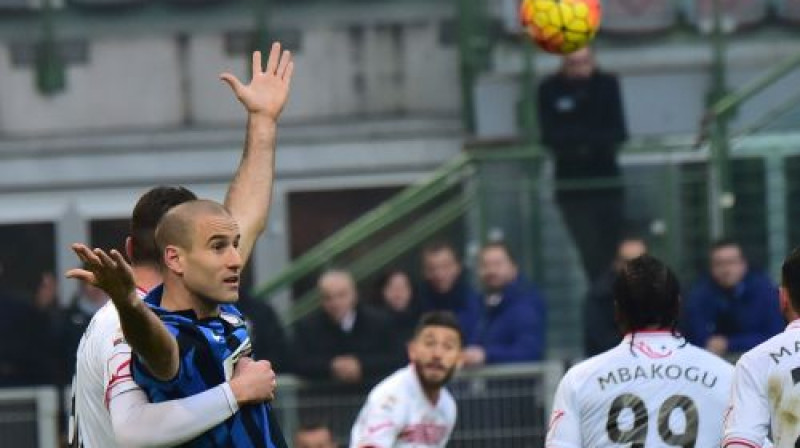 ''Inter'' vienīgo vārtu autors Rodrigo Palacio
Foto: AFP/Scanpix