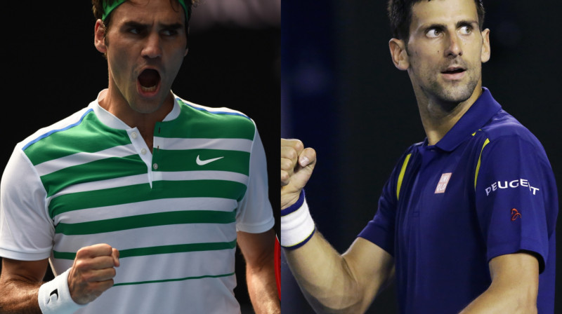 Rodžers Federers un Novaks Džokovičs
Foto: AP/Scanpix