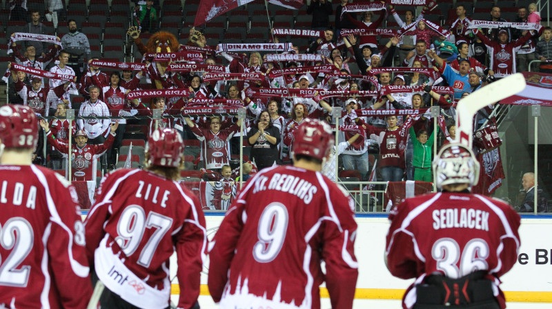 Rīgas "Dinamo" un komandas atbalstītāji
Foto: Juris Gūtmans, f64