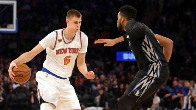 Kristaps Porziņģis un Karls Taunss
Foto: Brad Penner / usatoday.com