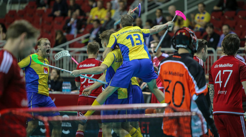 Zviedri finālā spēlējuši pilnīgi visos čempionātos
Foto: Ritvars Raits, IFF Floorball