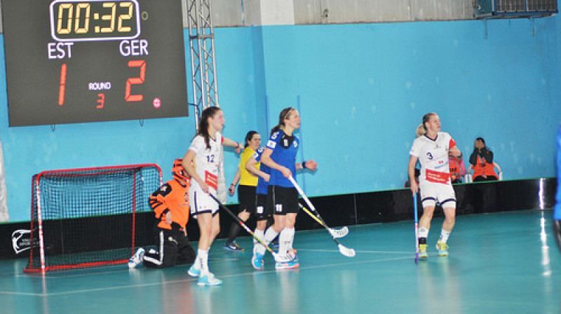 Epizode no Igaunijas un Vācijas izlašu cīņas
Foto: IFF Floorball