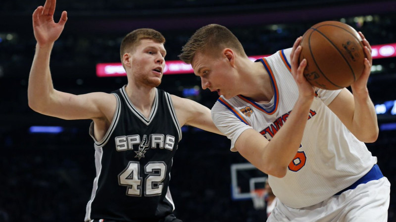 Dāvis Bertāns un Kristaps Porziņģis: pirmā tikšanās 2017.gada 12. februāri
Foto: Adam Hunger-USA TODAY Sports