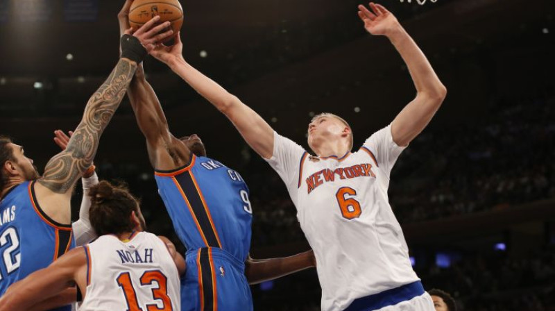 Kristaps Porziņģis spēlē pret "Thunder"
Foto: AP/Scanpix