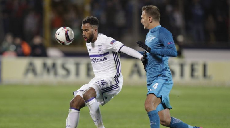 "Anderlecht  izšķirošo vārtu autors Īzaks Telīns
Foto: AP/Scanpix