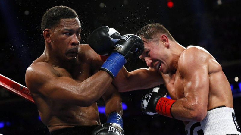 Daniels Džeikobss un Genādijs Golovkins
Foto: Sipa USA/Scanpix