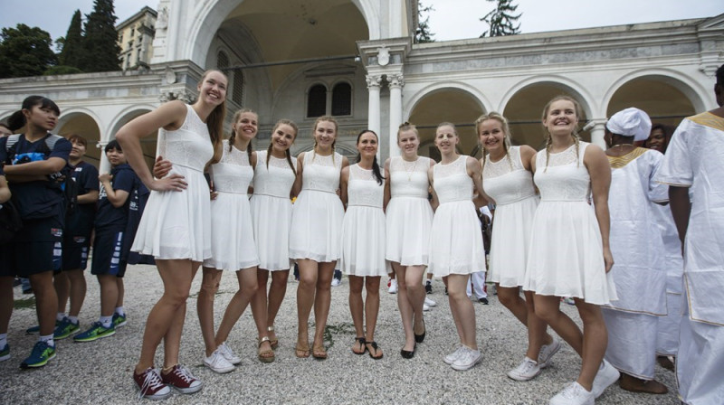 Latvijas U19 meitenes "Piazza della Liberta" laukumā 27. jūlijā
Foto: Elio Castoria, FIBA