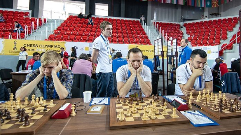 Toms Kantāns (no kreisās), Artūrs Neikšāns, Igors Kovaļenko. Foto: Marija Jemeļjanova