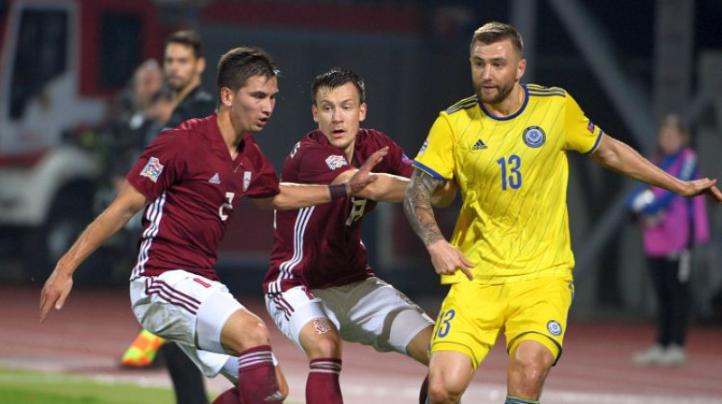 Vitālijs Jagodinskis un Vitālis Maksimenko pret Kazahstānu. Foto: Romāns Kokšarovs/F64