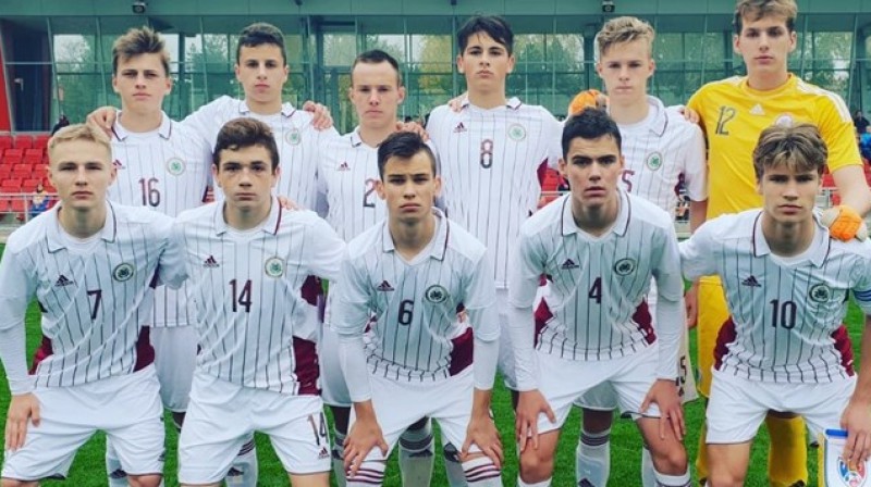 Latvijas U17 izlase. Foto: LFF