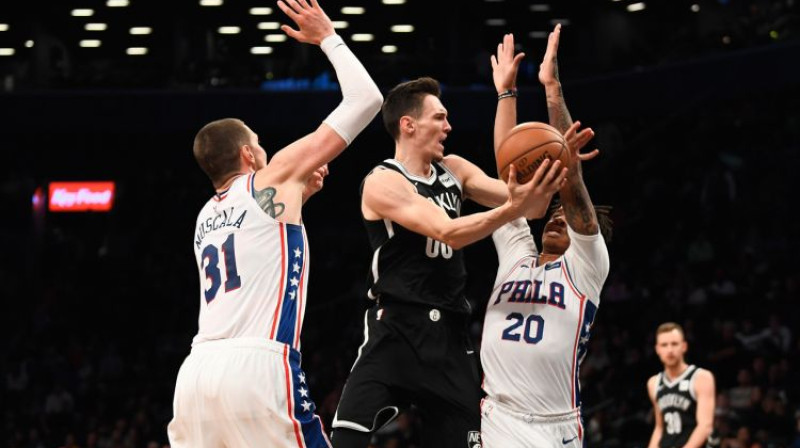 Rodions Kurucs spēlē pret Filadelfiju. Foto: USA TODAY Sports/Scanpix