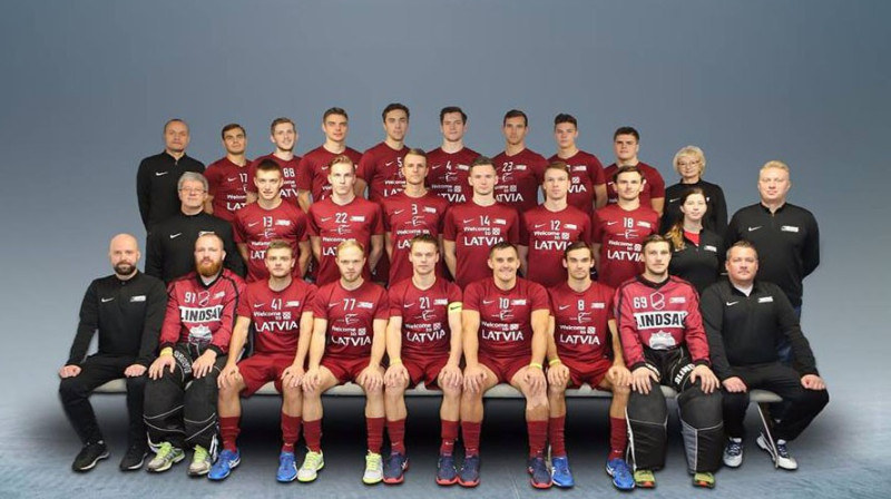 Latvijas izlase. Foto: Ritvars Raits, floorball.lv