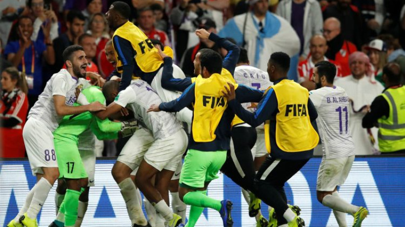 "Al Ain" futbolisti līksmo. Foto: Reuters/Scanpix