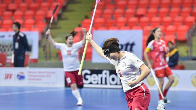 Japānas izlase līksmo
Foto: IFF Floorball