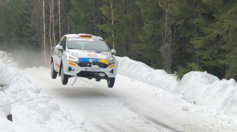 Mārtiņa Seska ekipāža Zviedrijā. Foto: Mārtiņš Poikāns