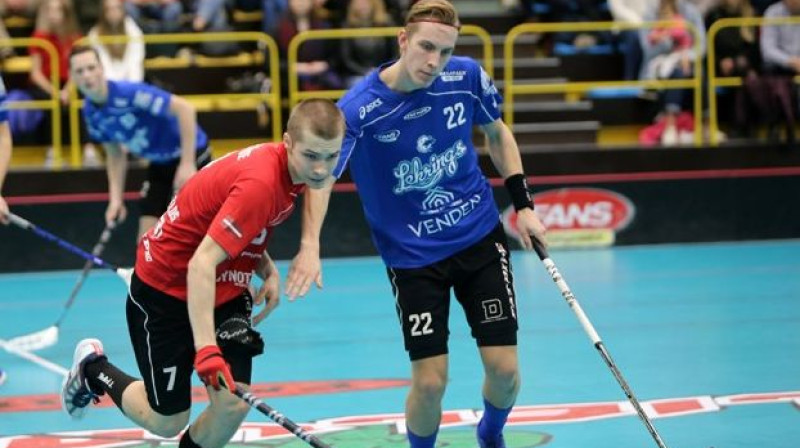 Gan Niks Blumfelds gan Pēteris Trekše bija rezultatīvi ceturtdaļfinālā
Foto: Floorball.lv