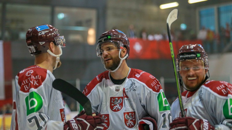 Miks Indrašis, Lauris Dārziņš un Rihards Bukarts. Foto: imago images/Just Pictures/Scanpix