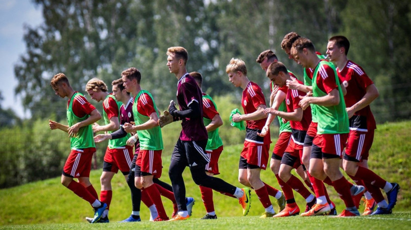 Latvijas U21 futbola izlase Foto: No Futbola federācijas "Twitter" konta