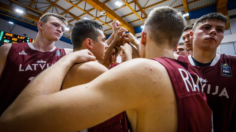 Latvijas U18 izlase. Foto: FIBA