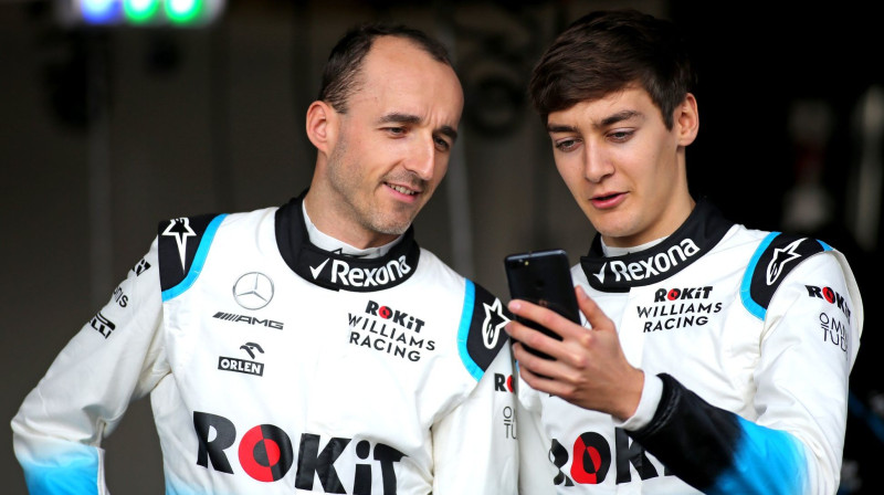 Roberts Kubica un Džordžs Rasels. Foto: ROKiT Williams Racing