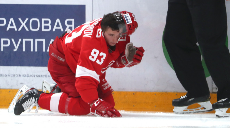 Maskavas "Spartak" hokejists Aleksandrs Hohlačovs. Foto: Stanislav Krasilnikov/TASS