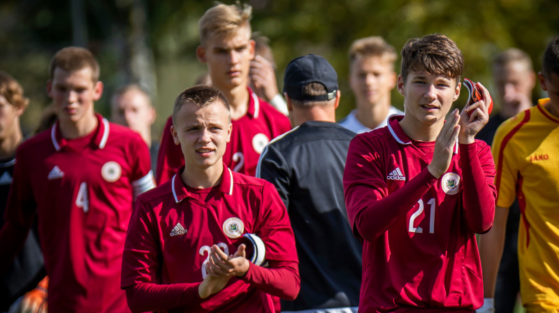 Latvijas U17 izlases futbolisti / Foto: Nora Krevņeva-Baibakova