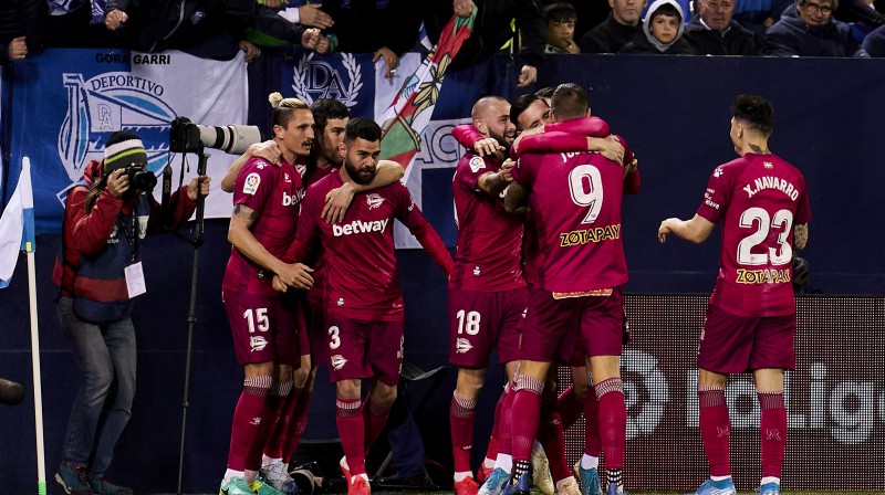 "Alaves" spēlētāji. Foto: Zumapress.com/Scanpix