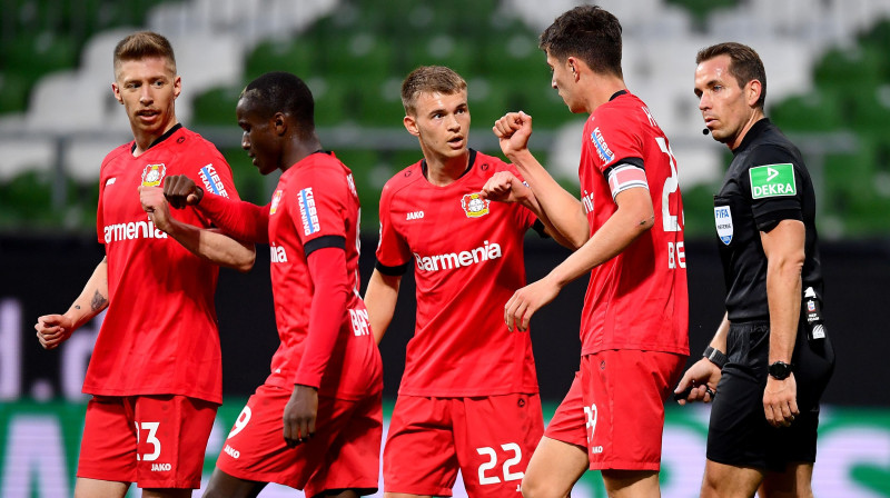 Leverkūzenes "Bayer" futbolisti. Foto: Stuart Franklin/AFP/Scanpix