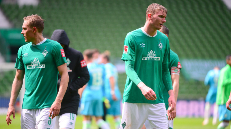 Brēmenes "Werder" futbolisti. Foto: AFP/Scanpix